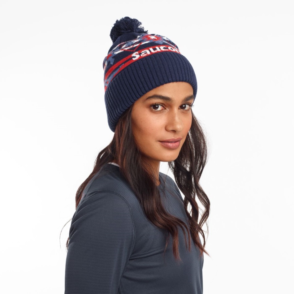 Saucony Relaxed Pom Beanie Blue Nights